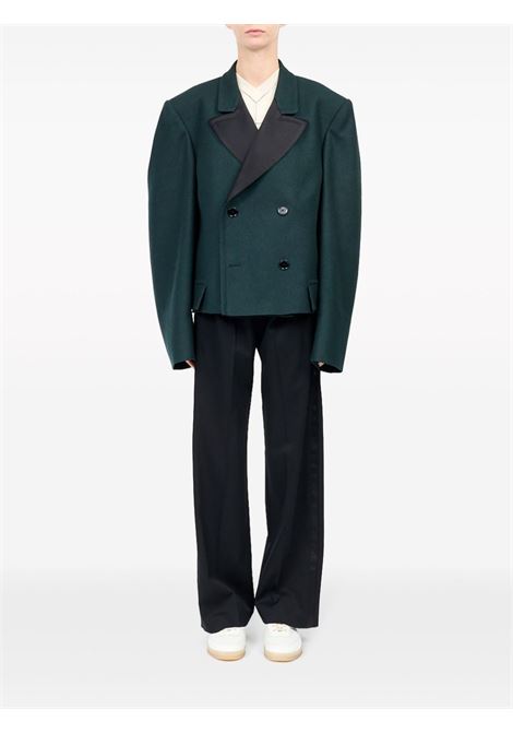 Blazer doppiopetto oversize in verde di MM6 Maison Margiela - donna MM6 MAISON MARGIELA | S52BN0135S52207650